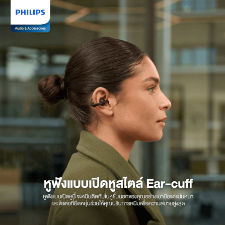 หูฟังไร้สาย PHILIPS TAQ2000BK/97 BLUETOOTH 5.4 ใช้งาน 28 ชั่วโมง สีดำ (2000 ซีรี่ย์)_1